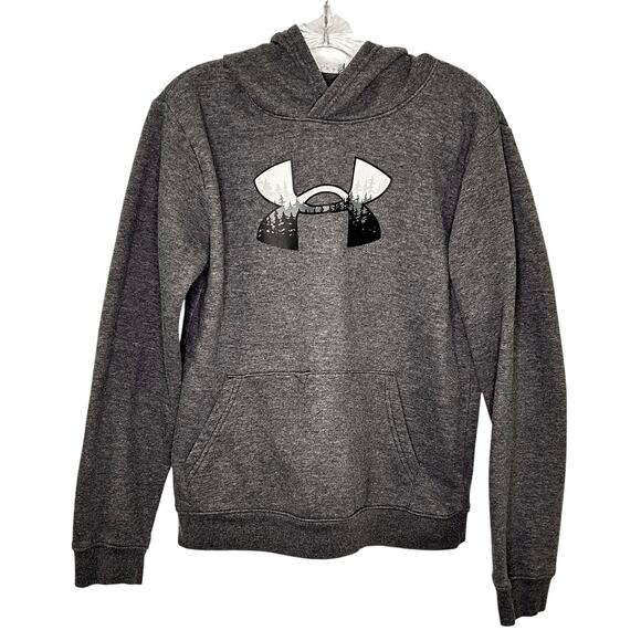 Under Armour Other - Under Armour Charcoal Gray Fleece Boys Pullover Hoodie Sweatshirt Youth XL